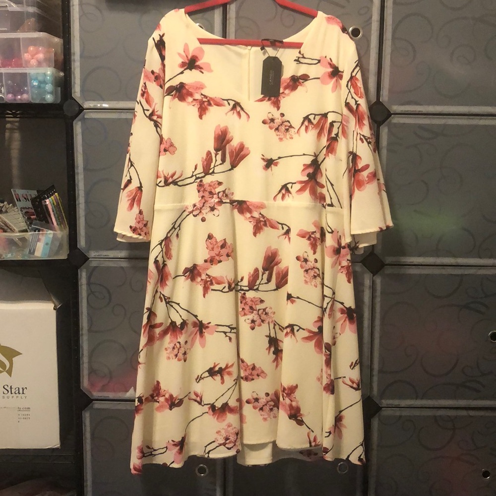 Cameo Appearance Pink and Cream Floral Dress